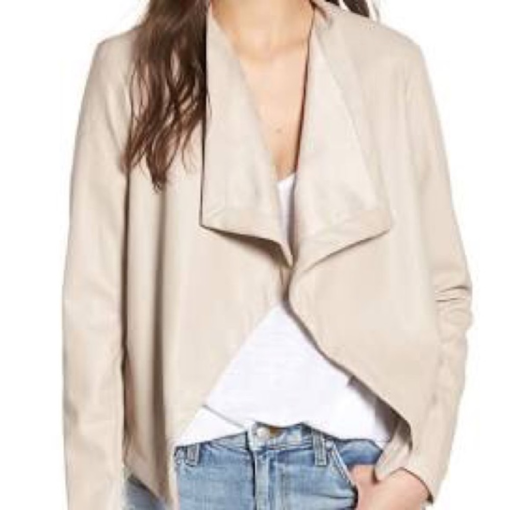 Cream faux leather jacket